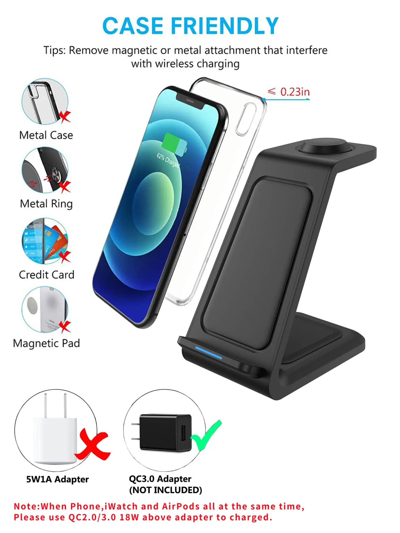 15W 3 In 1 Wireless Charger