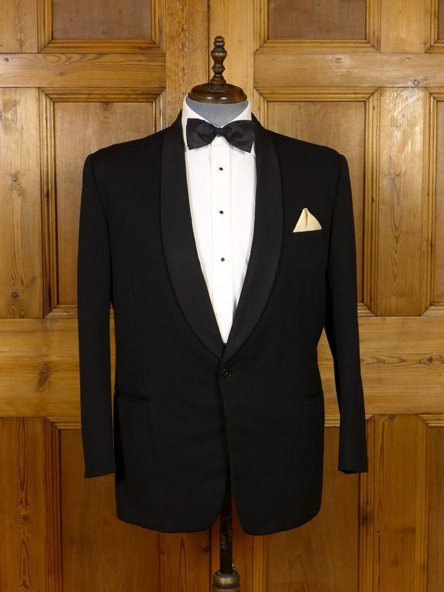 16/0979 Vintage Black Barathea Wool Single-Breasted Shawl Dinner Jacket - Various Sizes - NEW STOCK ADDED