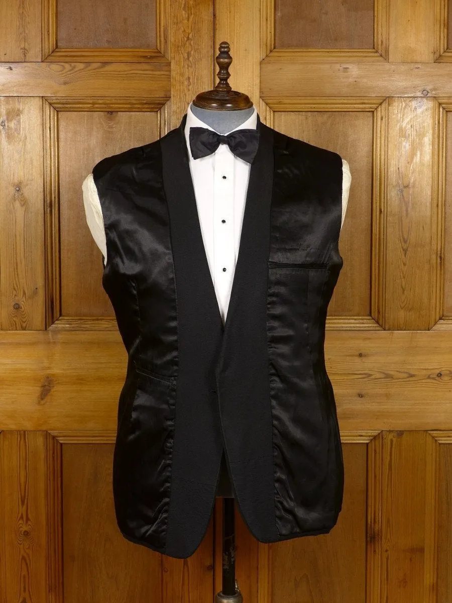 16/0979 Vintage Black Barathea Wool Single-Breasted Shawl Dinner Jacket - Various Sizes - NEW STOCK ADDED