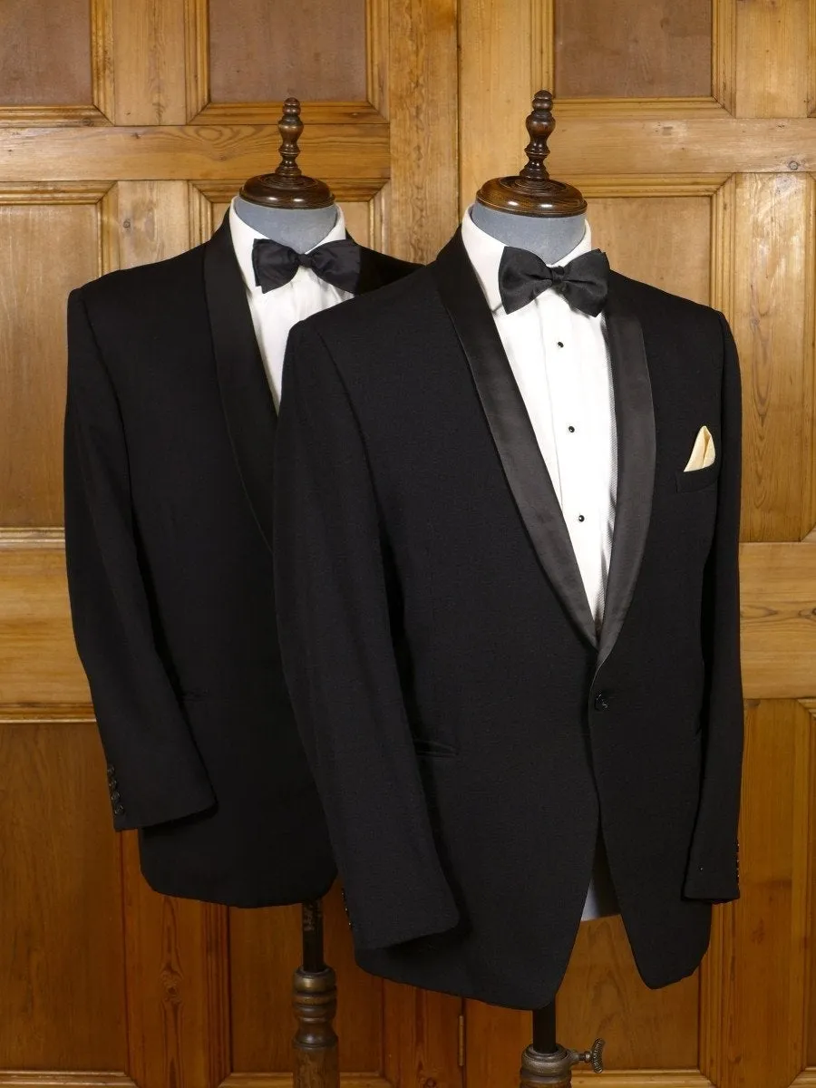 16/0979 Vintage Black Barathea Wool Single-Breasted Shawl Dinner Jacket - Various Sizes - NEW STOCK ADDED