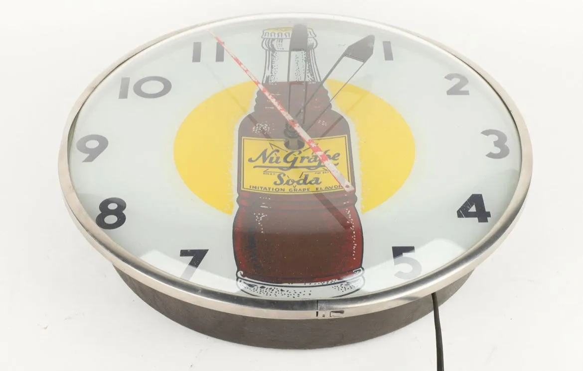 1950s Nugrape Soda Lighted Clock