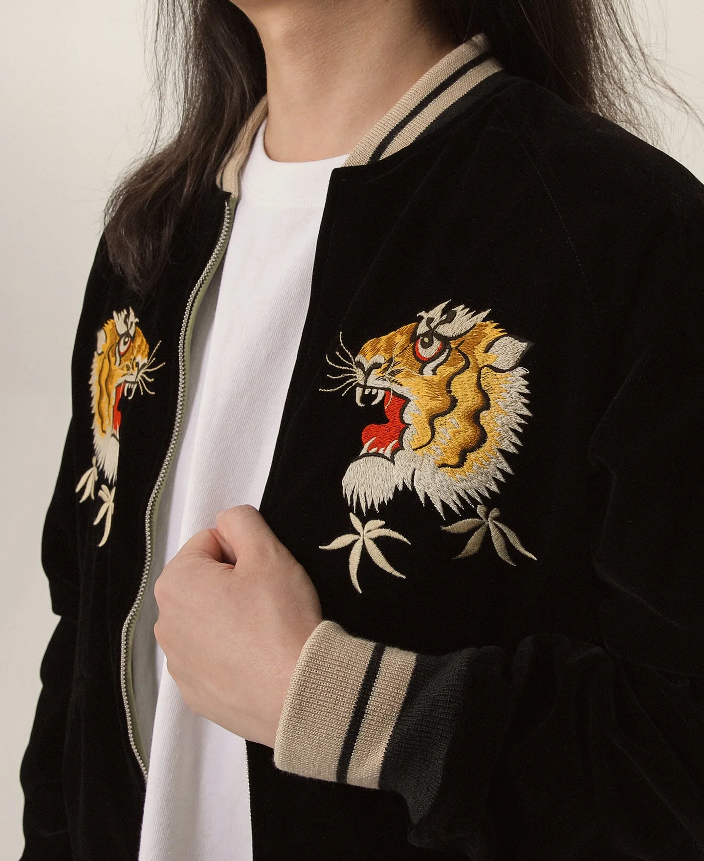 1950s Reversible Acetate Souvenir Jacket - Falcon × Tiger