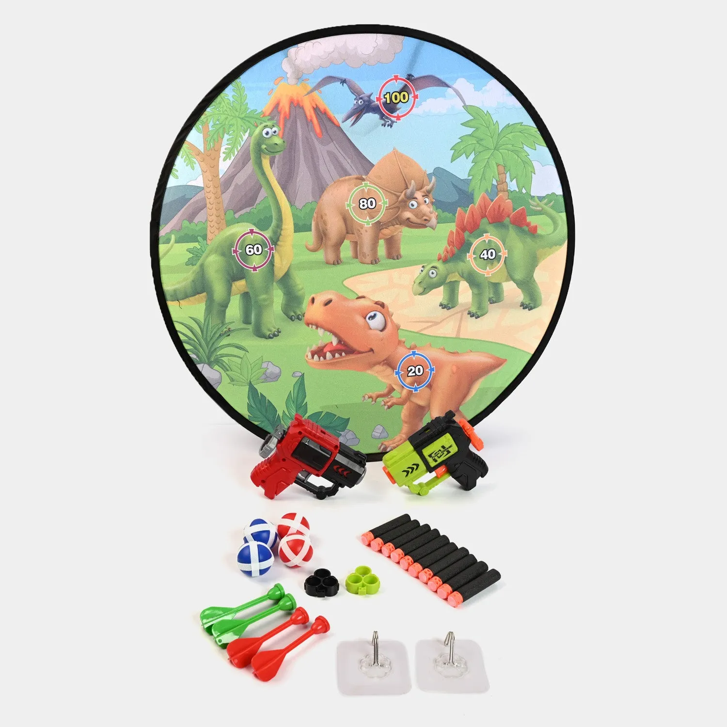 3 in 1 Dinosaur Sticky Dartboard Play Set