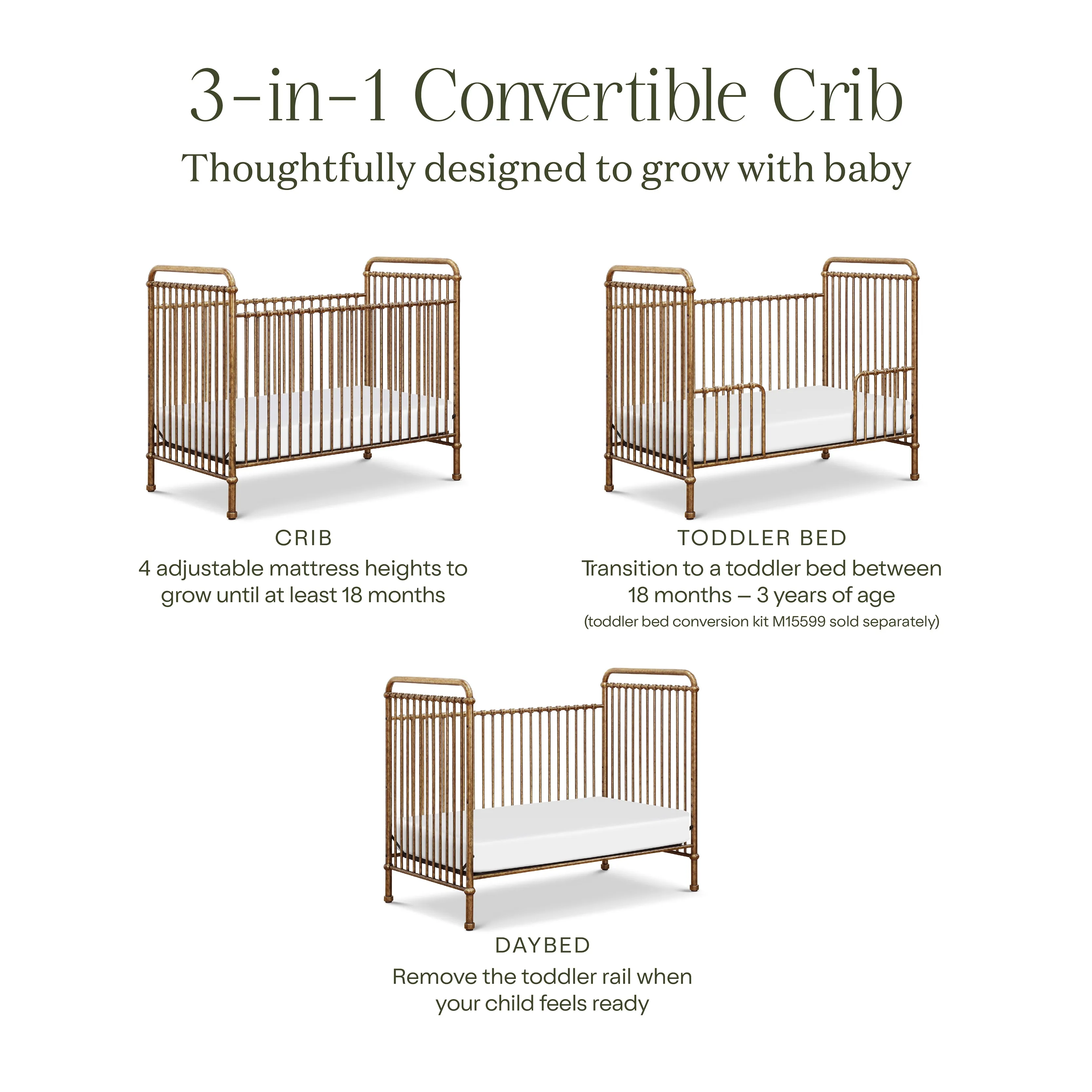 Abigail 3-in-1 Convertible Crib