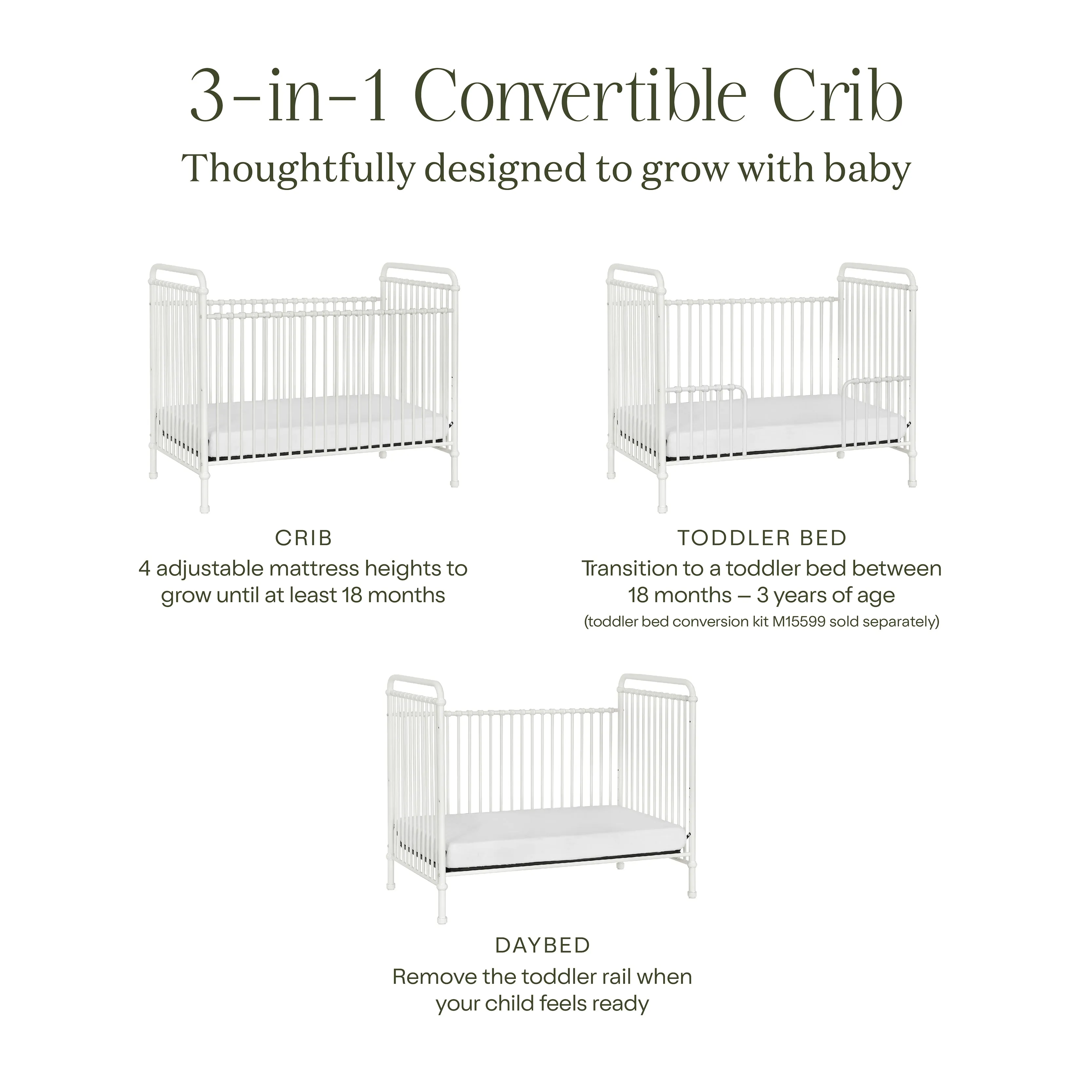 Abigail 3-in-1 Convertible Crib