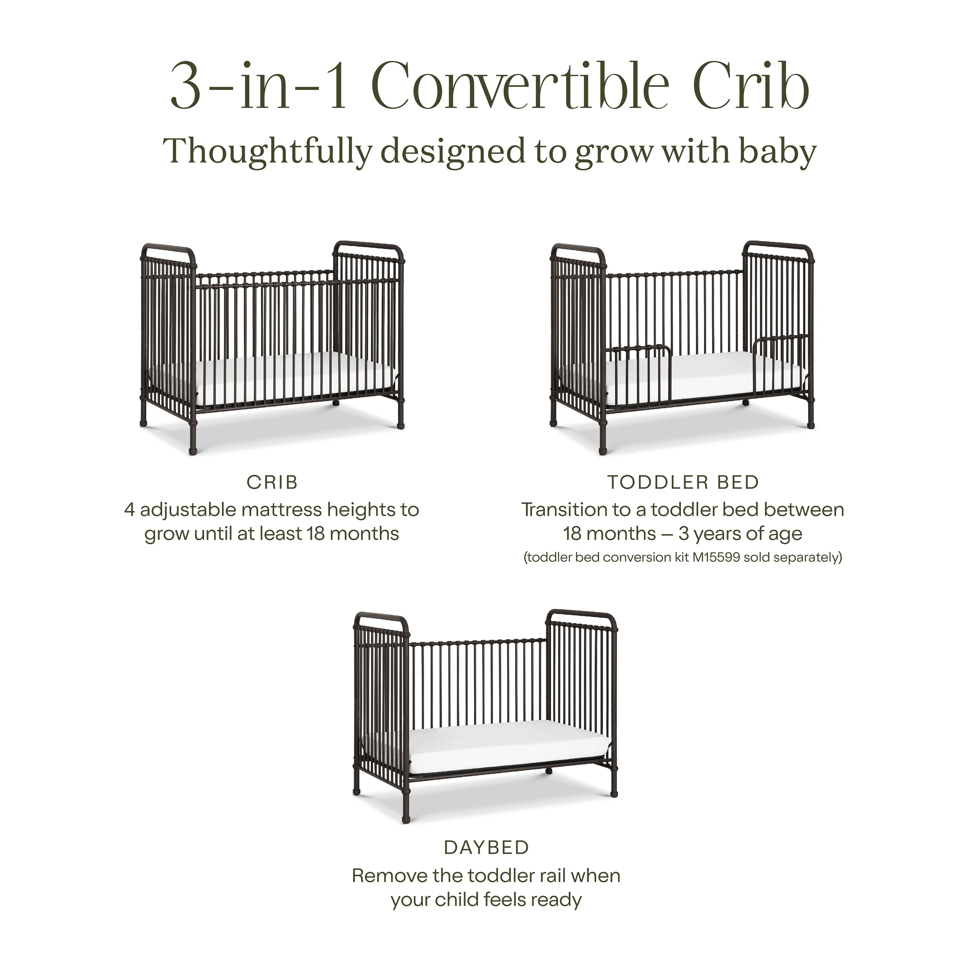 Abigail 3-in-1 Convertible Crib