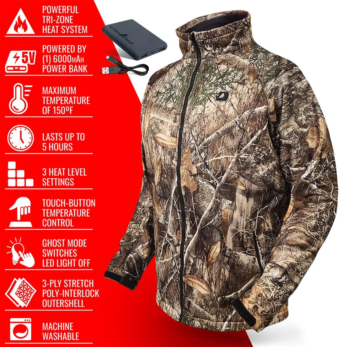 ActionHeat 5V Men's Battery Heated Hunting Jacket