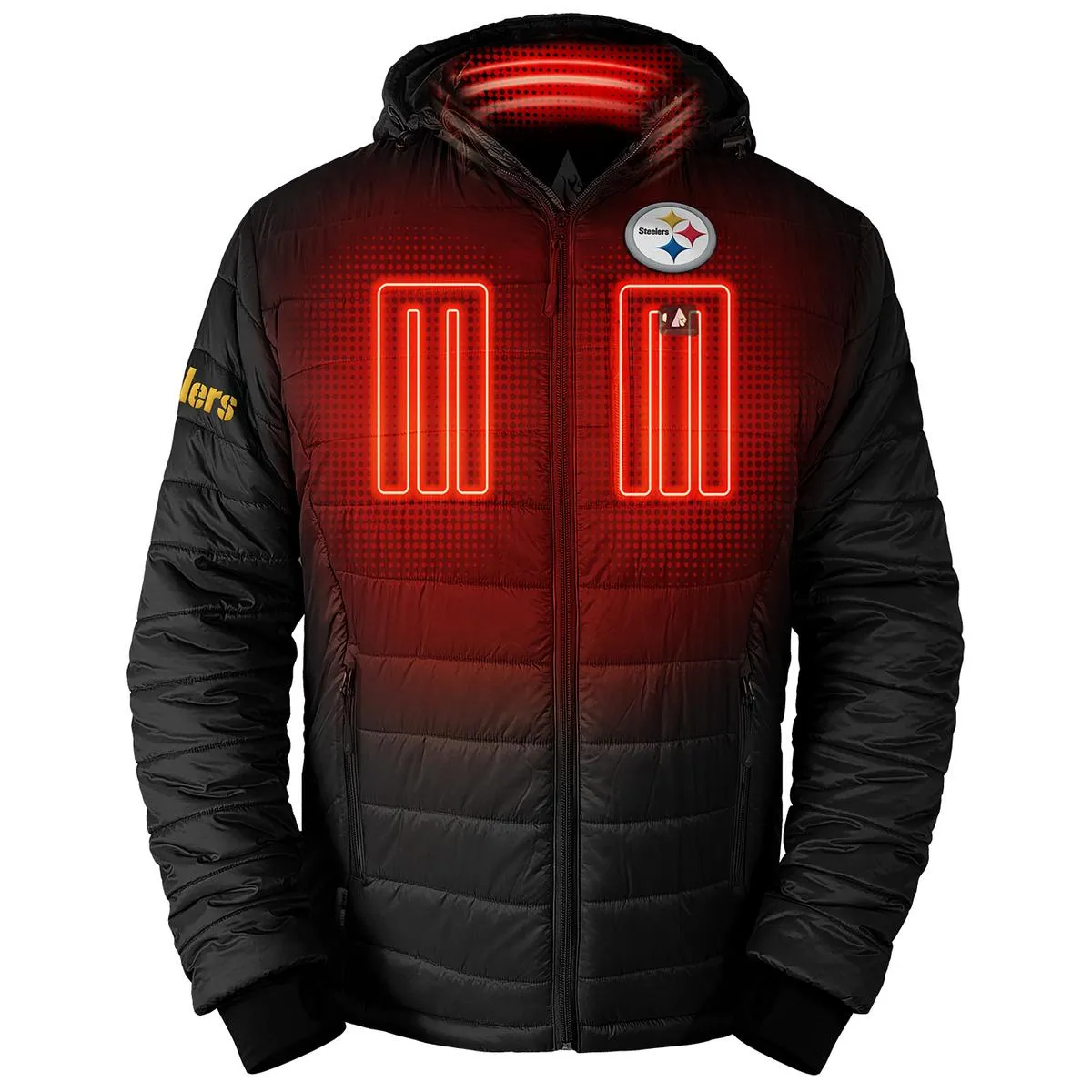 ActionHeat Pittsburgh Steelers 5V Men's Puffer Battery Heated Jacket