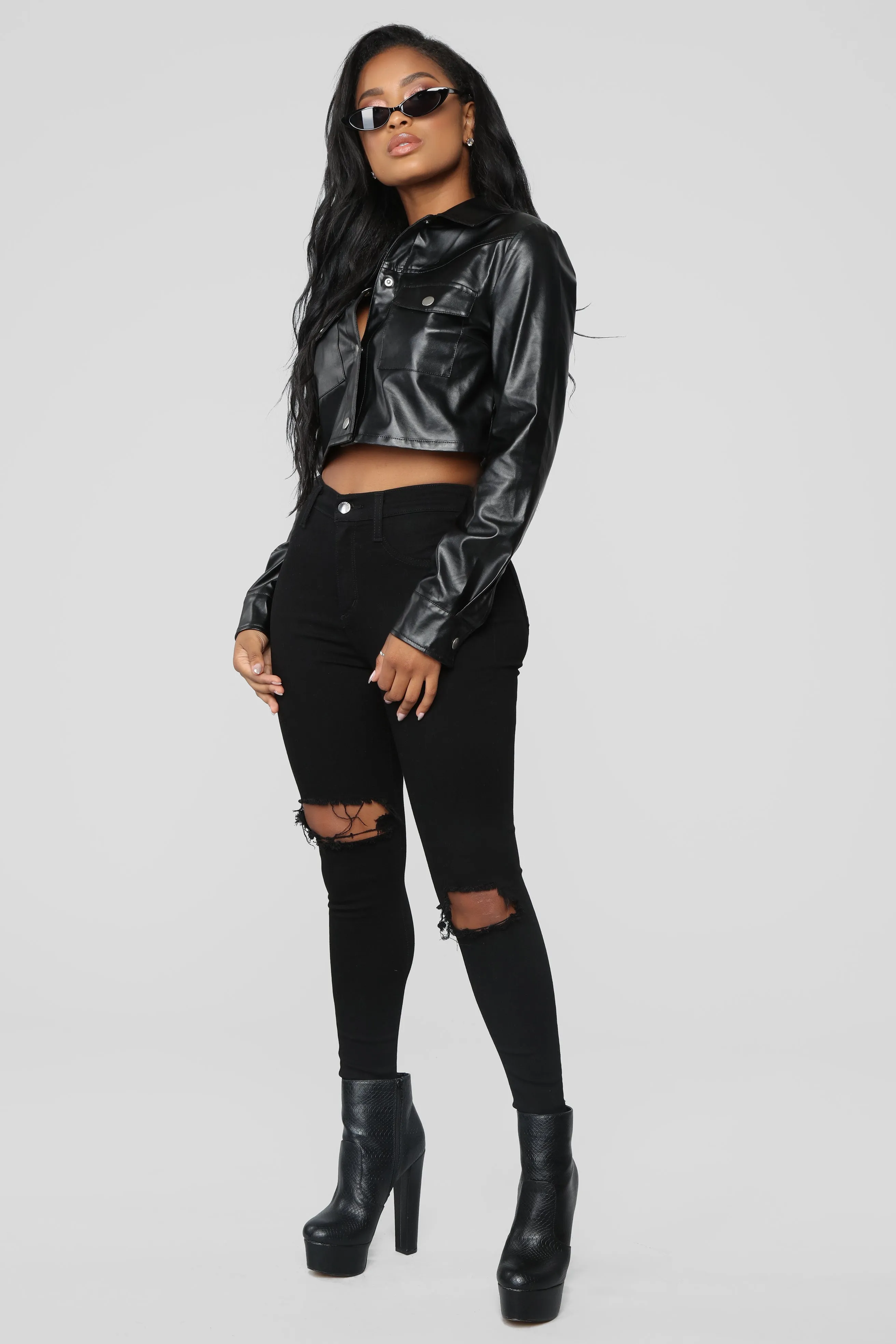 Activate Faux Leather Jacket - Black