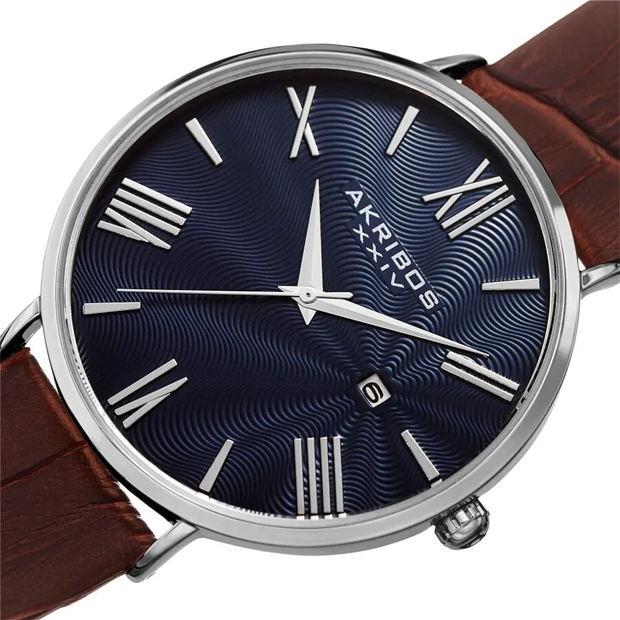 Akribos Xxiv Quartz Blue Dial Men's Watch AK1041SSBR