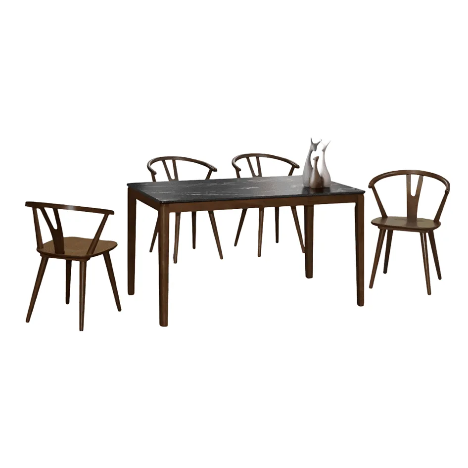 Alafia Wooden Dining Set with HPL Moulded Set Top (1 4)