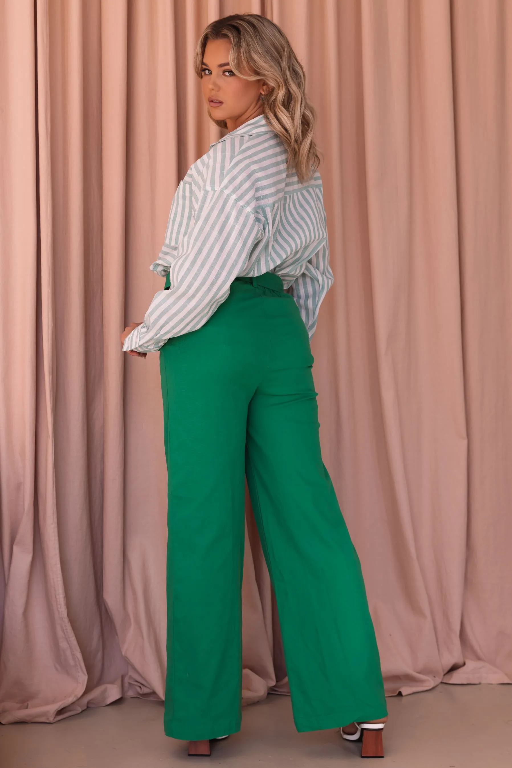 Alexa Shirt - Green/Stripe