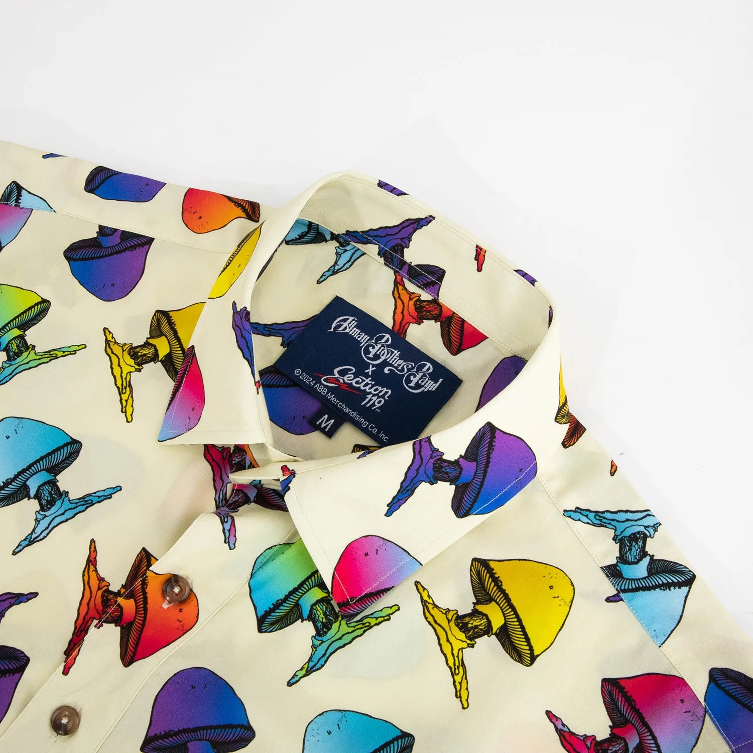 Allman Brothers Band | Short-Sleeve Button Down | Rainbow Mushroom