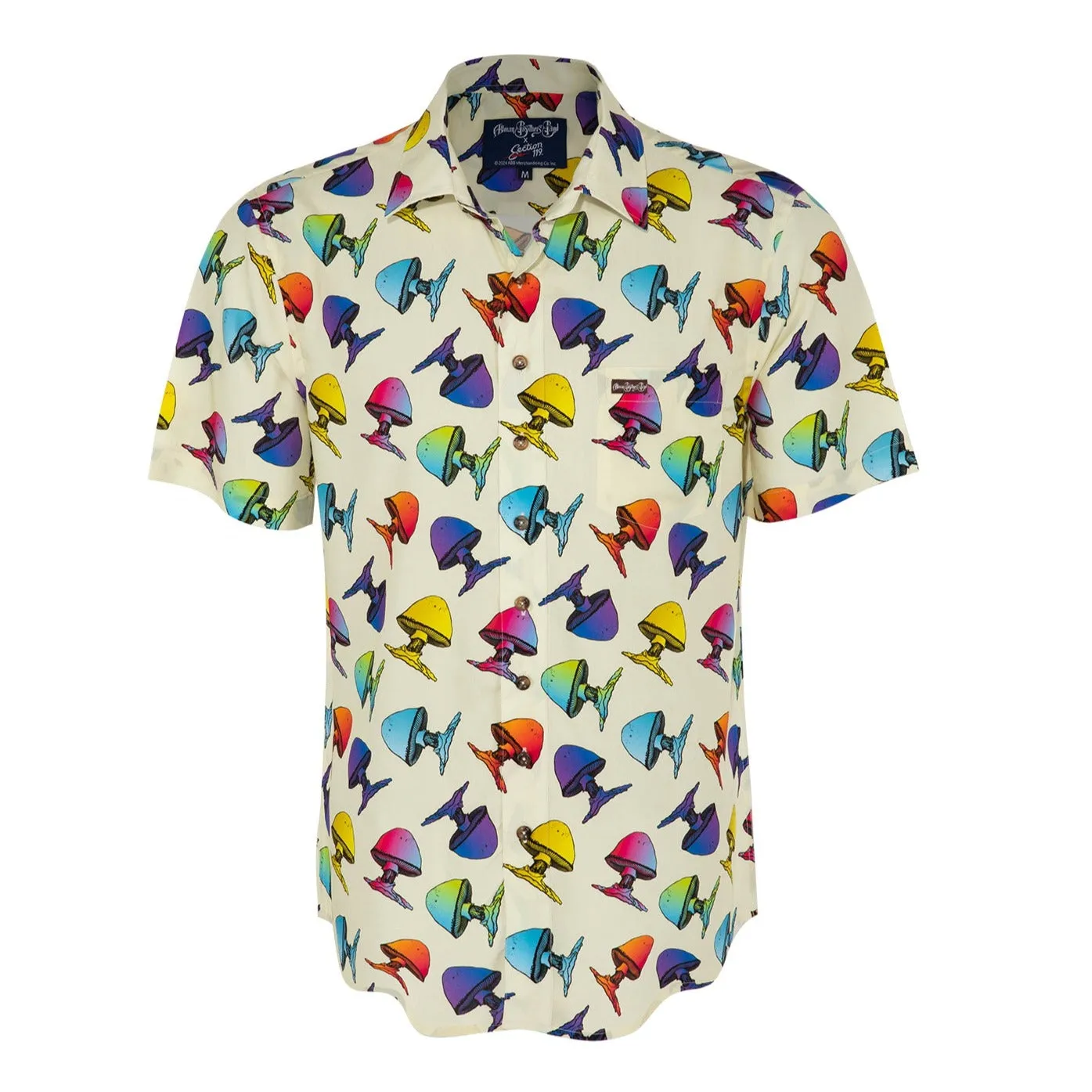 Allman Brothers Band | Short-Sleeve Button Down | Rainbow Mushroom