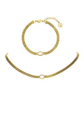 Amalfi Mesh Necklace Set Gold