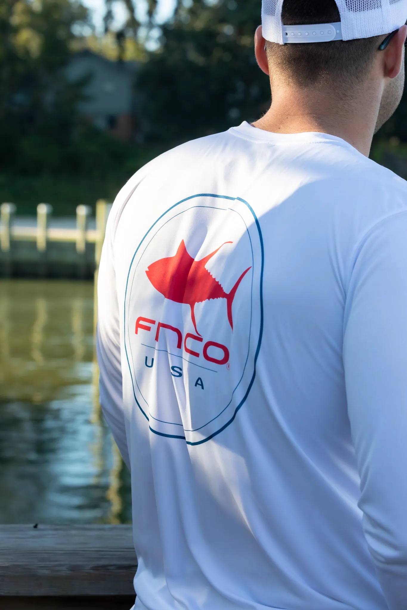 American Tuna Long Sleeve Performance in White