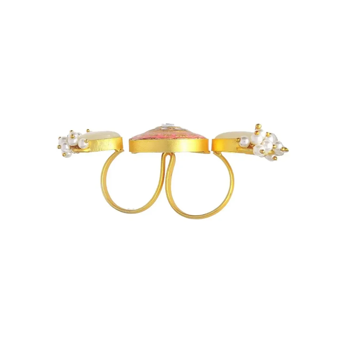 Arfa Kundan Ring (Coral)