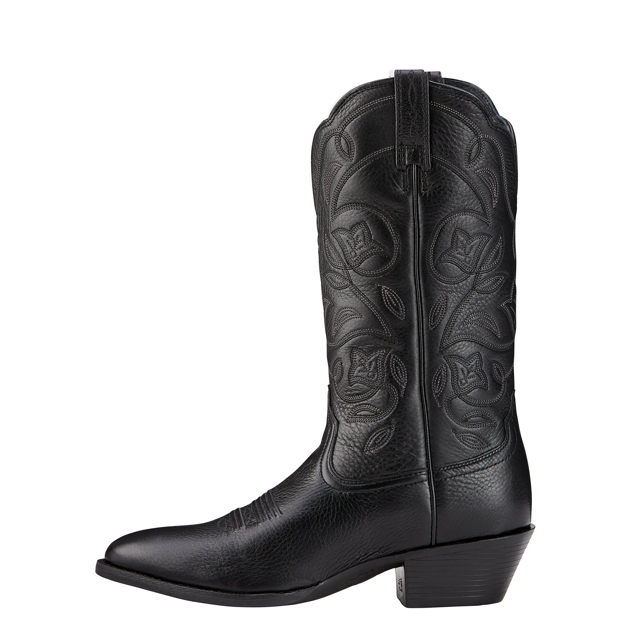 Ariat Ladies 10001037 Heritage R Toe Black Deertan Western Boot