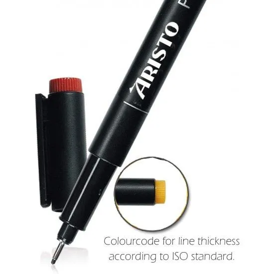 Aristo 0.5mm Pigment Liner- Set of 6 Pens