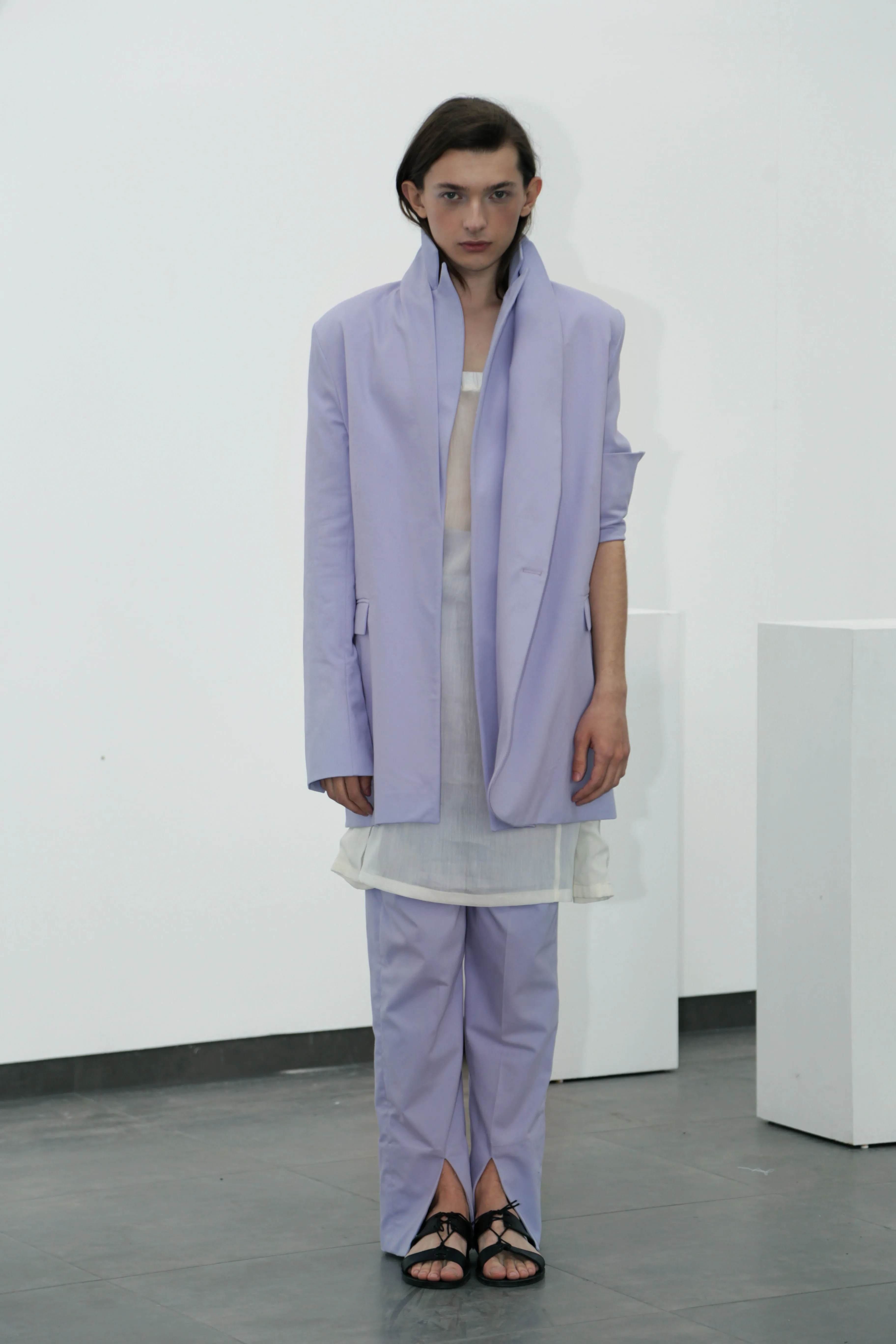 Asymmetric lavender jacket