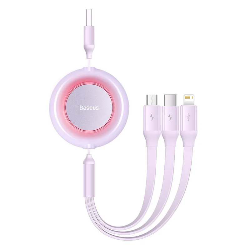 Baseus Bright Mirror 2 Series Retractable 3-in-1 Fast Charging  Data Cable USB to M L C 3.5A 1.1m