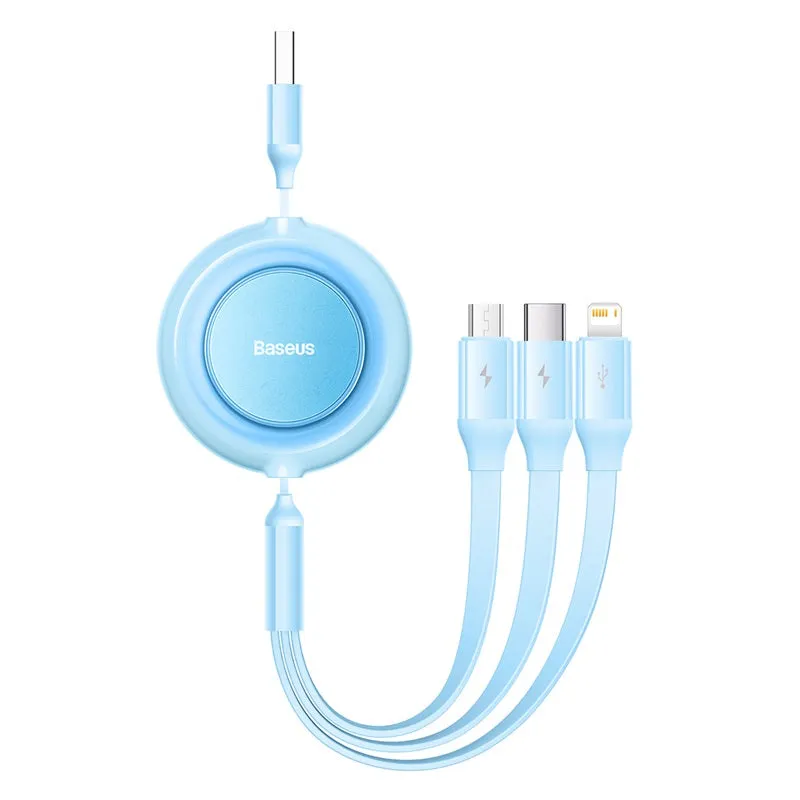 Baseus Bright Mirror 2 Series Retractable 3-in-1 Fast Charging  Data Cable USB to M L C 3.5A 1.1m