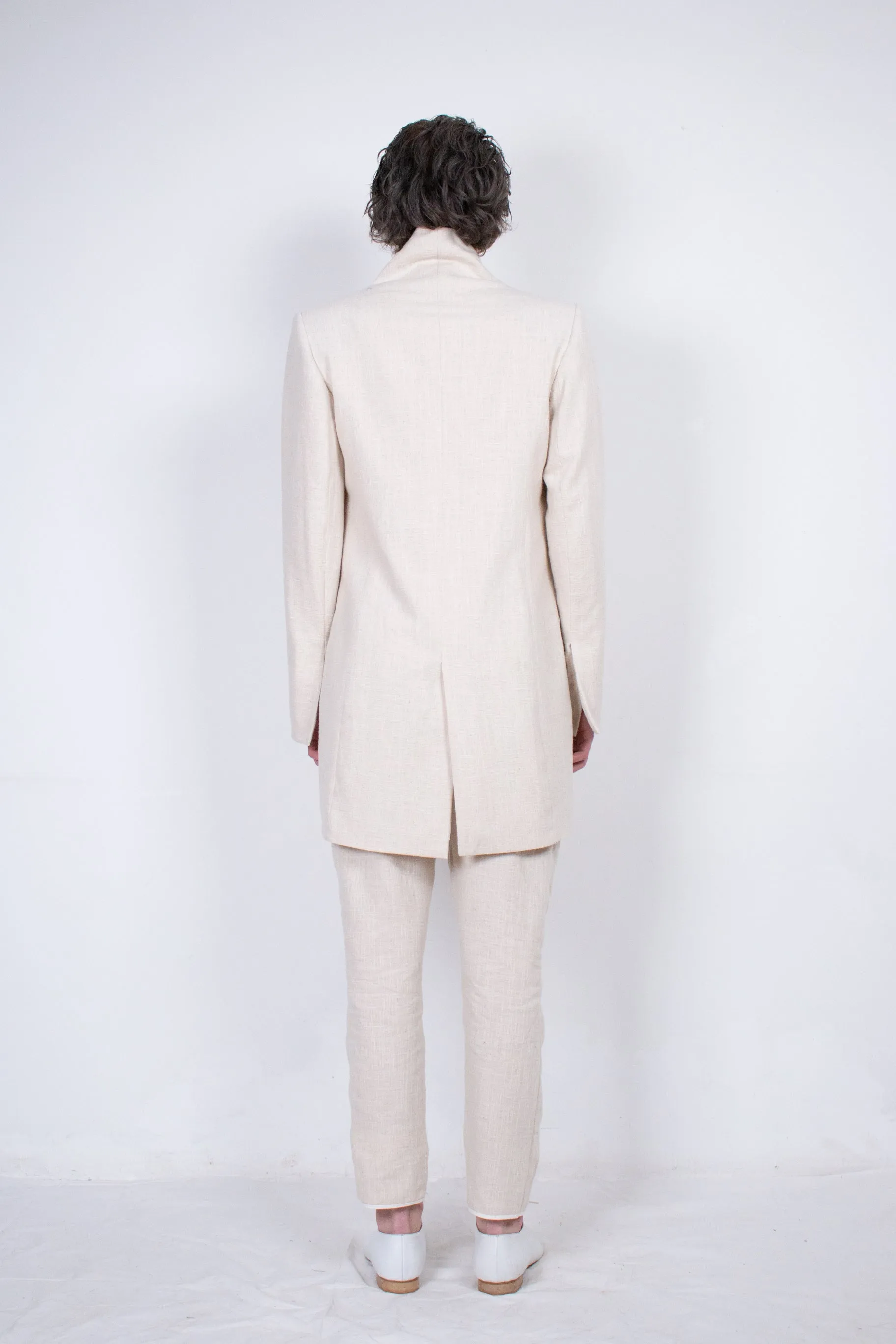 Beige Flax Tailored Jacket