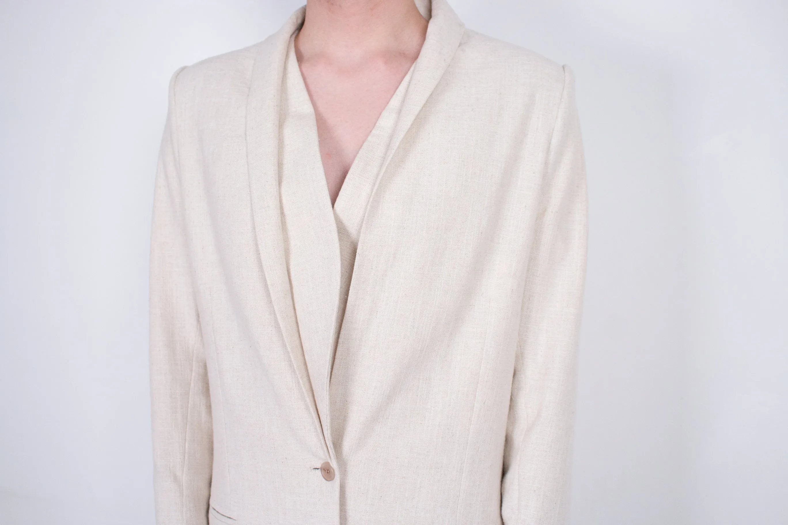 Beige Flax Tailored Jacket