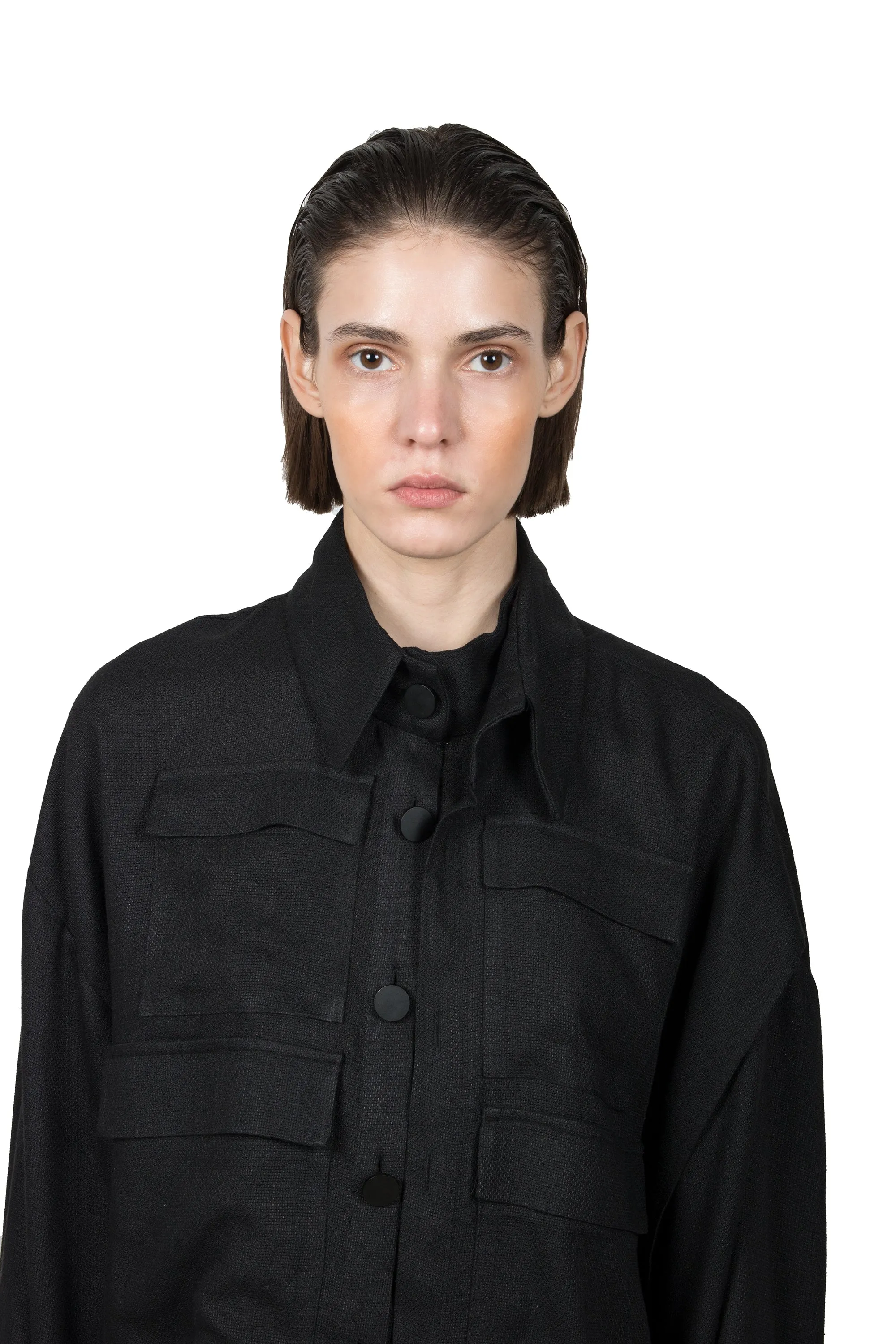 Black Flax Asymmetric Jacket