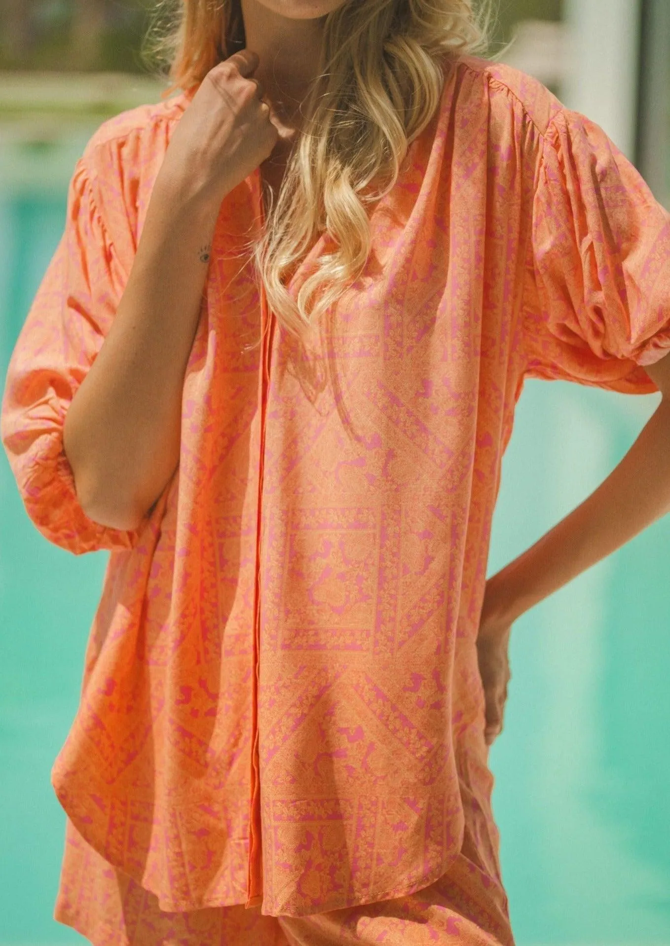 Blouse Gypsea in Peach Paradise Print