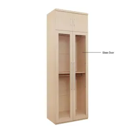 Borese Glass Open Door Wardrobe with Top