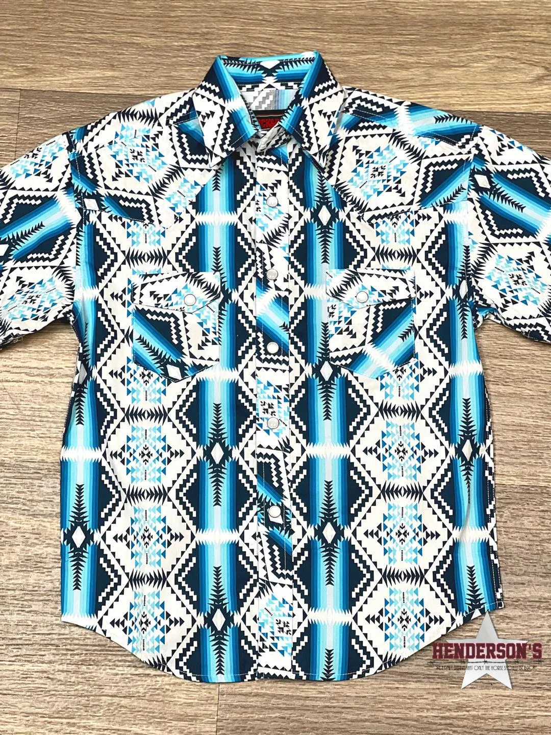 Boy's Aztec Print ~ Teal & White