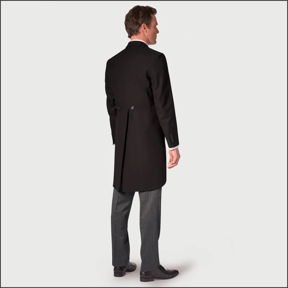 Brook Taverner Regular Fit Black Pure New Wool Morning Suit Jacket>