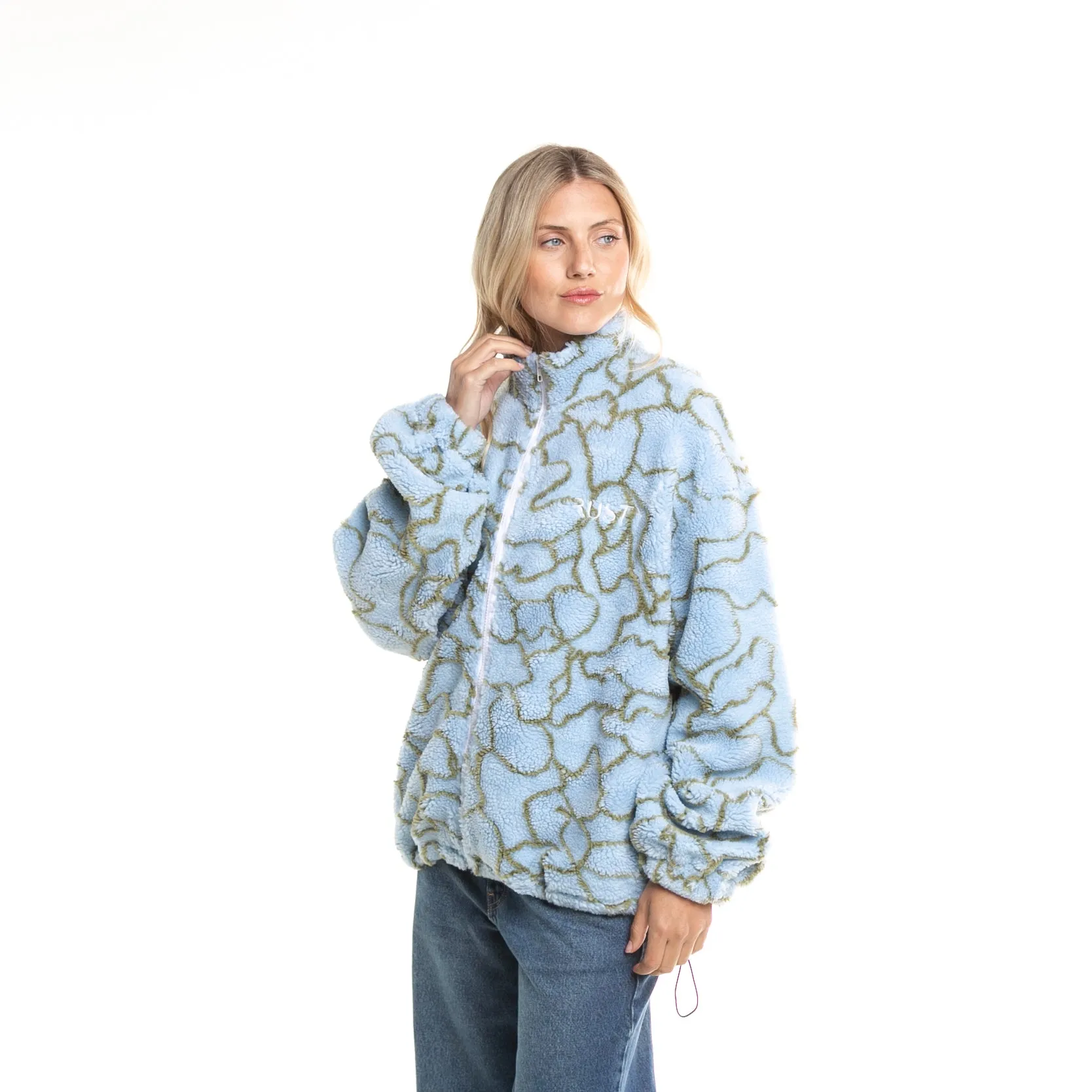 Campera Liviana Rusty Low Tides Zip Through Sherpa Fleece* Tranquil Blue