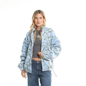 Campera Liviana Rusty Low Tides Zip Through Sherpa Fleece* Tranquil Blue