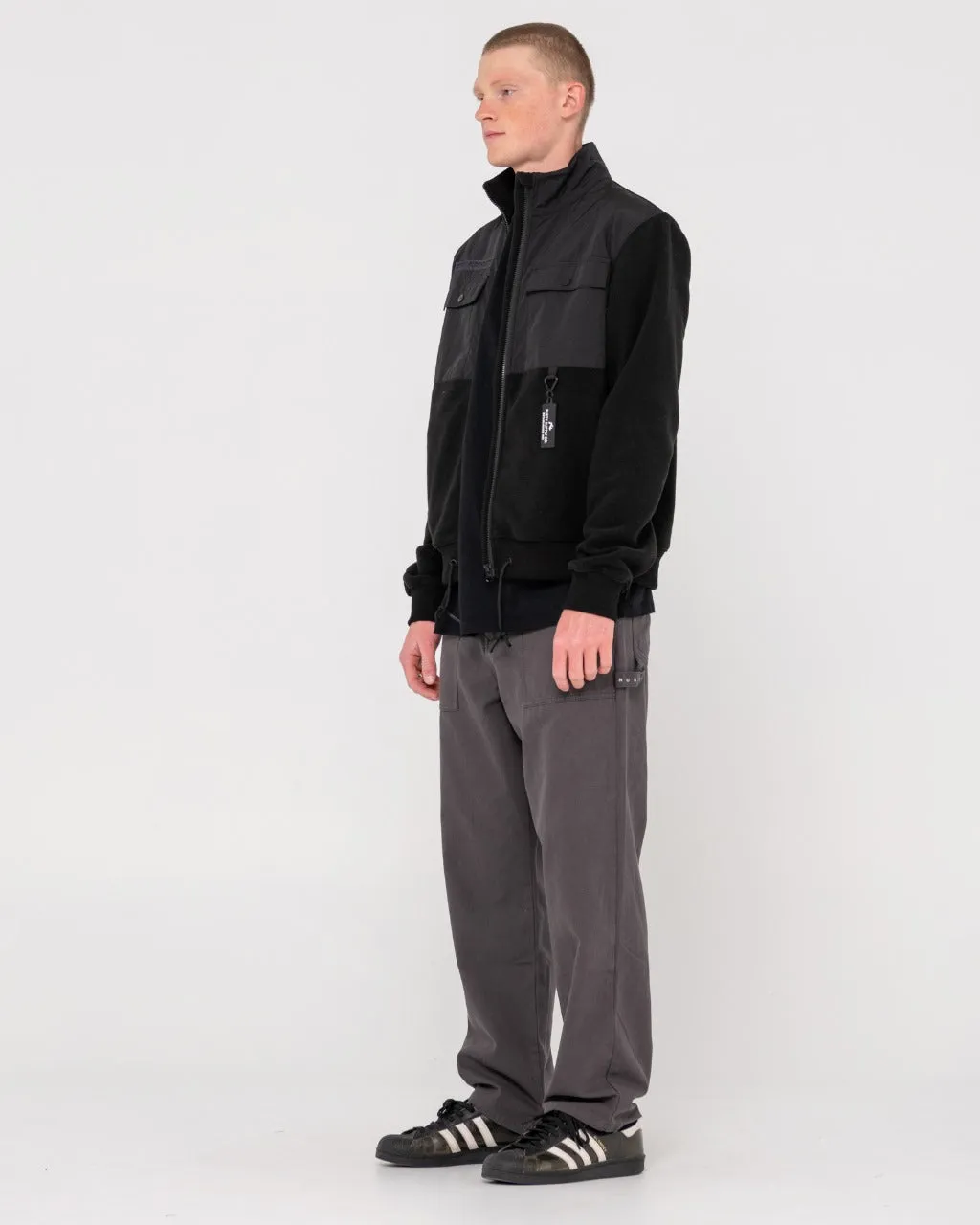 Campera Liviana Rusty Utility Polar Fleece Black