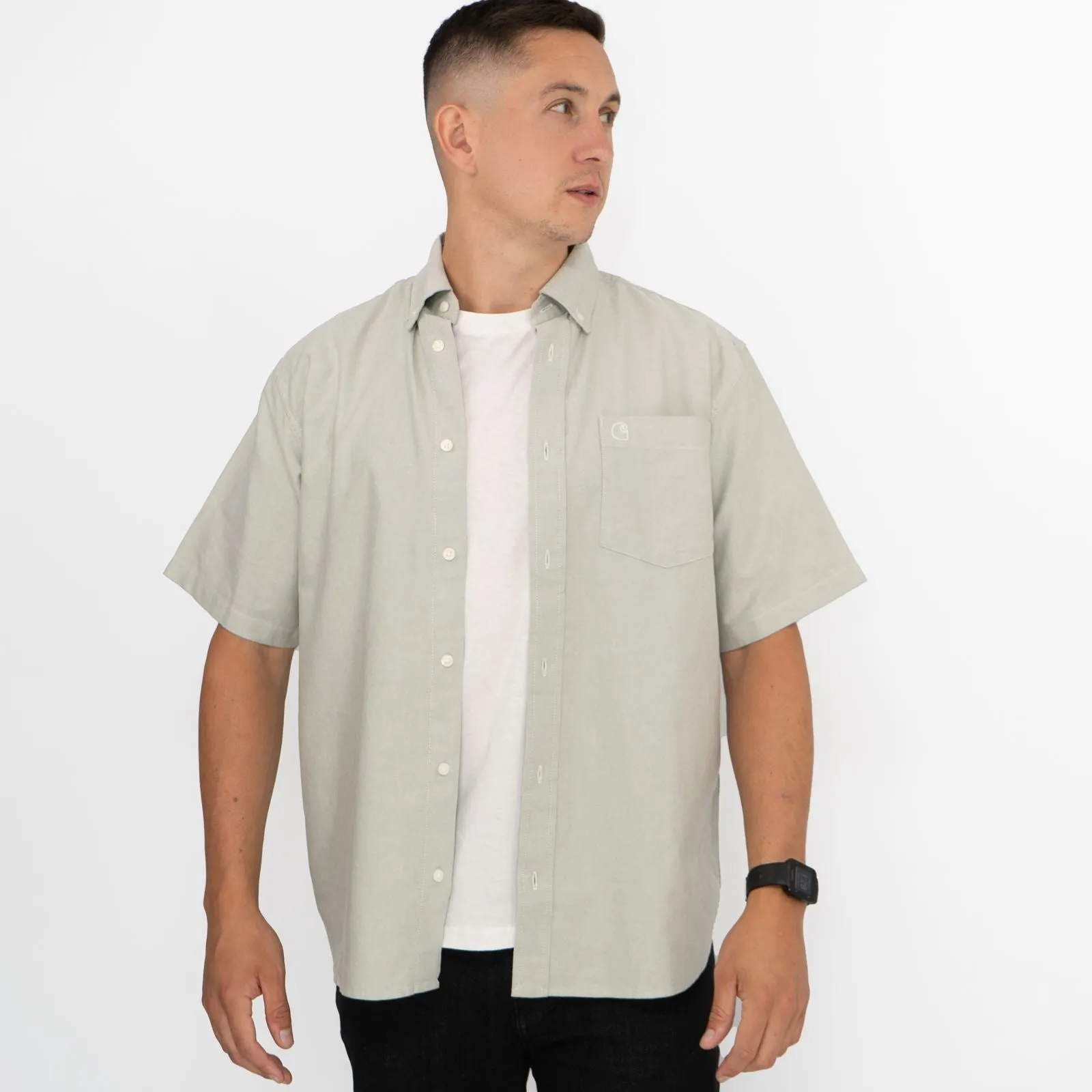 Carhartt WIP Mens Green Short Sleeve Braxton Shirt