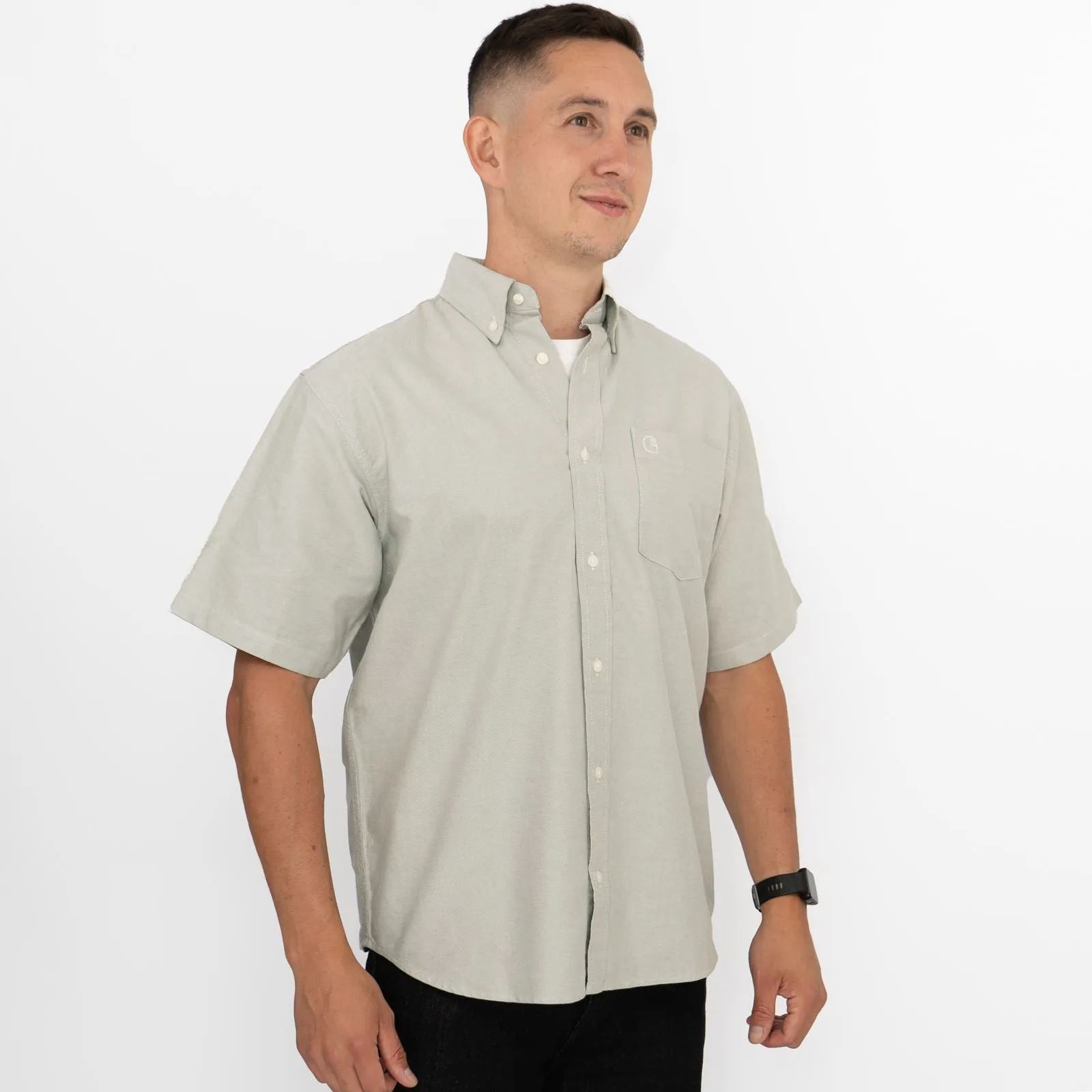 Carhartt WIP Mens Green Short Sleeve Braxton Shirt