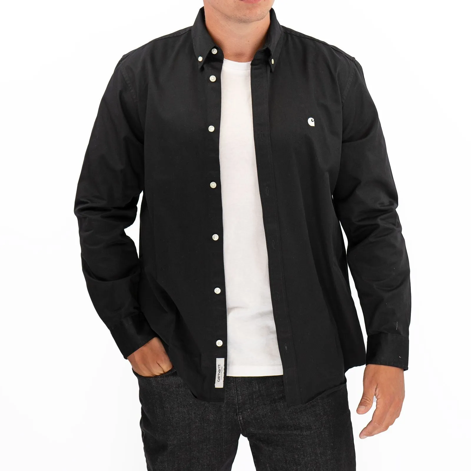 Carhartt WIP Mens Shirt Long Sleeve Madison Black