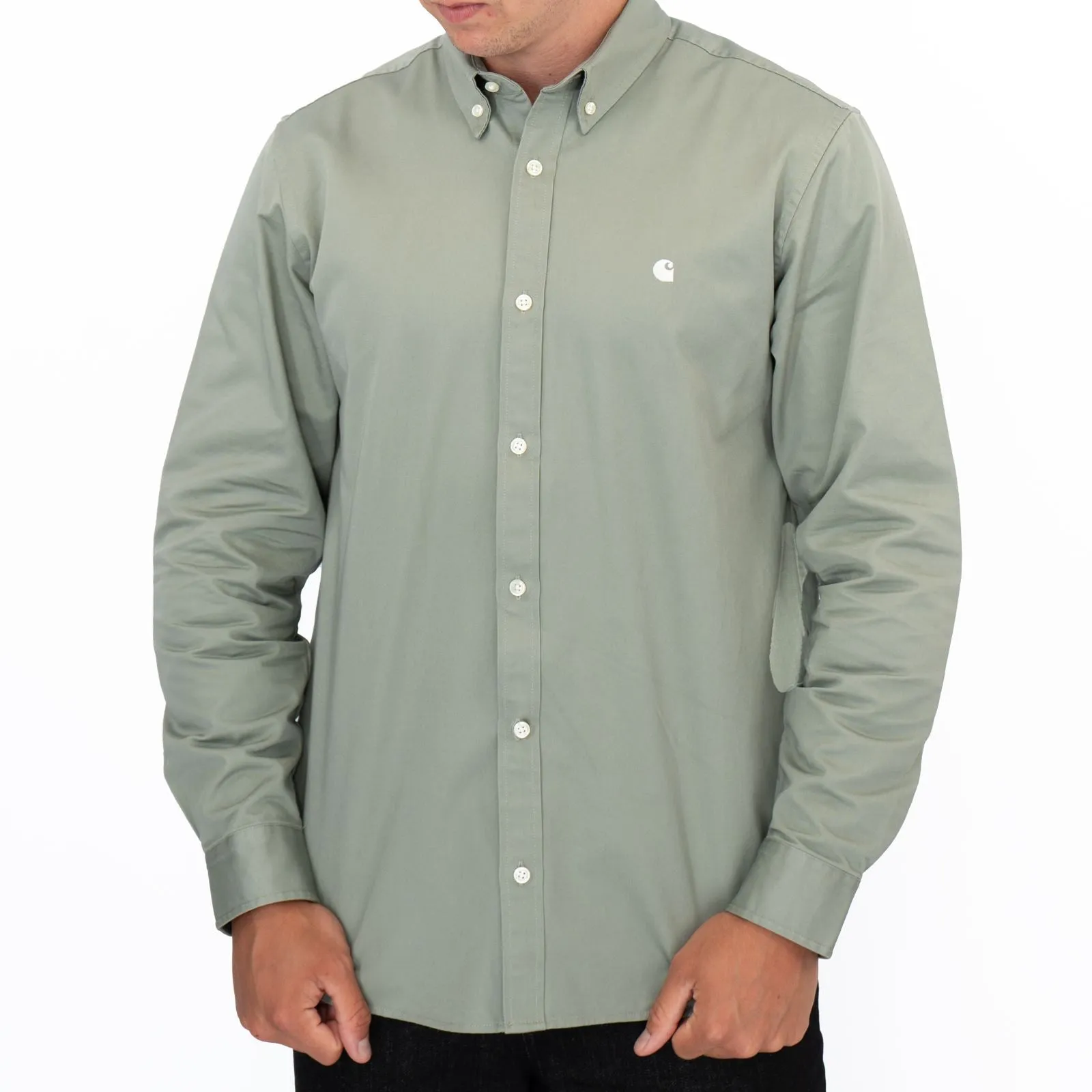 Carhartt WIP Mens Shirt Long Sleeve Madison Light Green