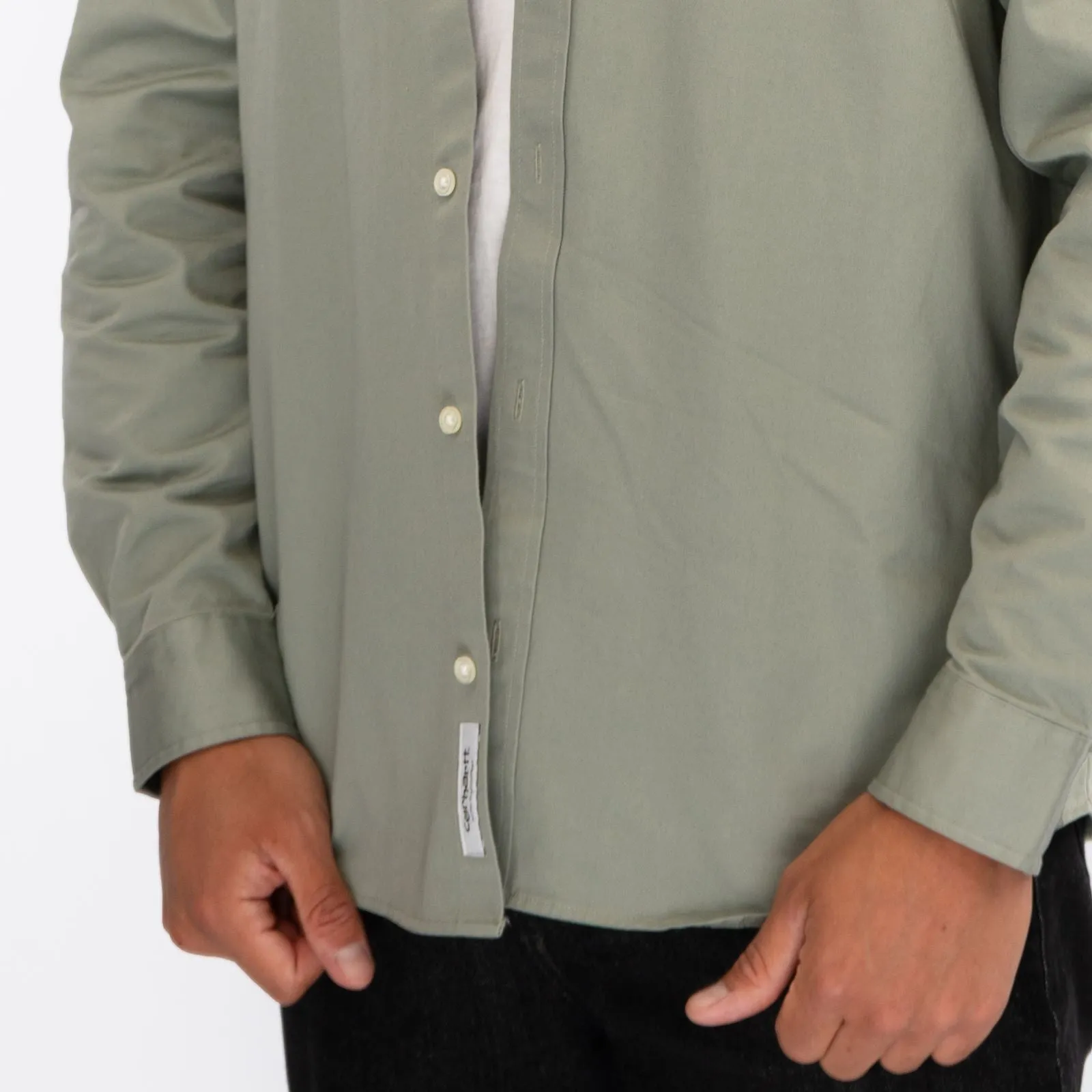 Carhartt WIP Mens Shirt Long Sleeve Madison Light Green