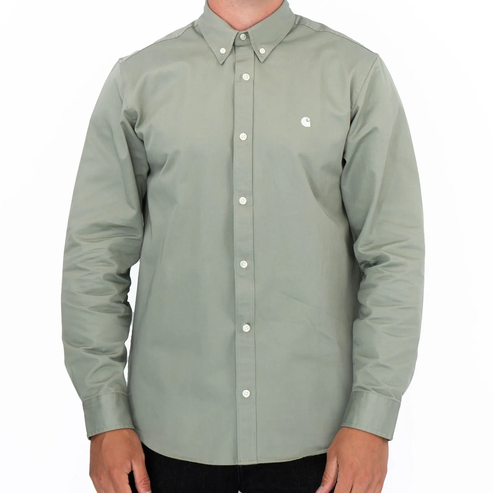 Carhartt WIP Mens Shirt Long Sleeve Madison Light Green