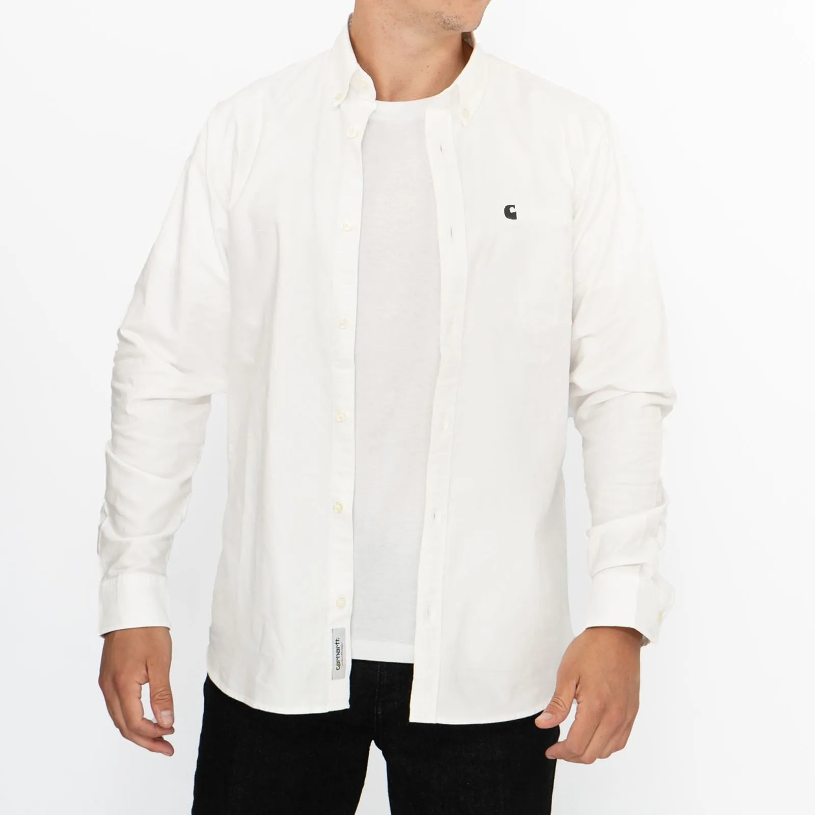 Carhartt WIP Mens Shirt Long Sleeve Madison White