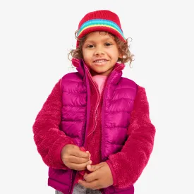 Clearance kids knit hat in rainbow stripe