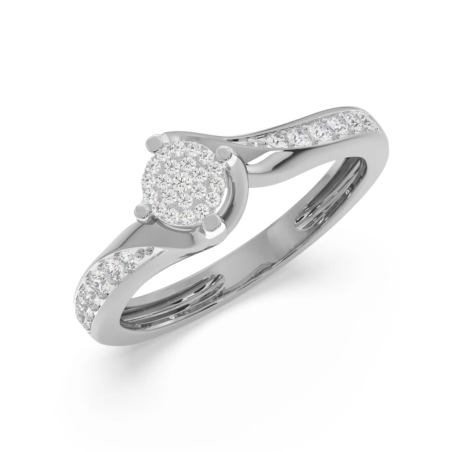 Composite Solitaire Look Ring