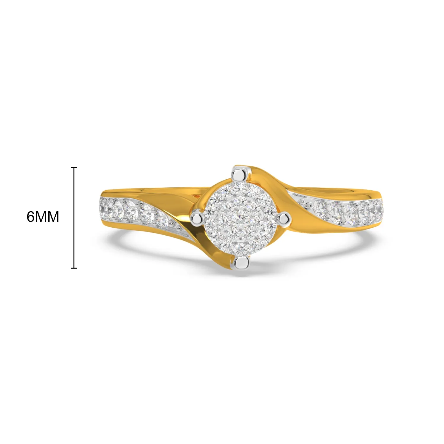 Composite Solitaire Look Ring