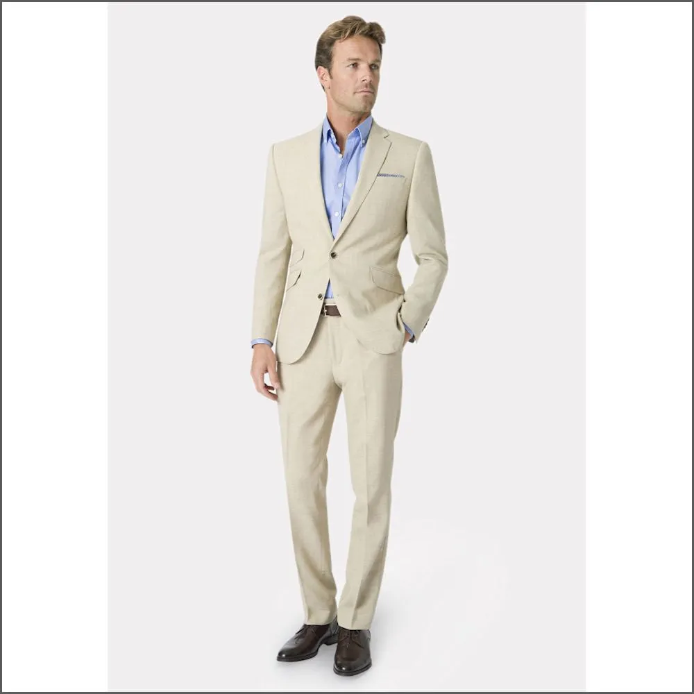 Constable Tailored Fit Natural Linen Mix Jacket from Brook Taverner>