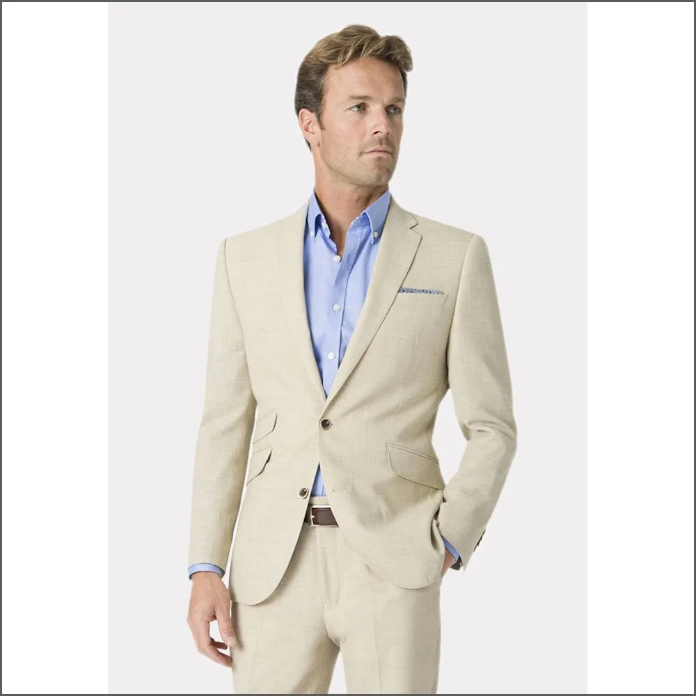 Constable Tailored Fit Natural Linen Mix Jacket from Brook Taverner>