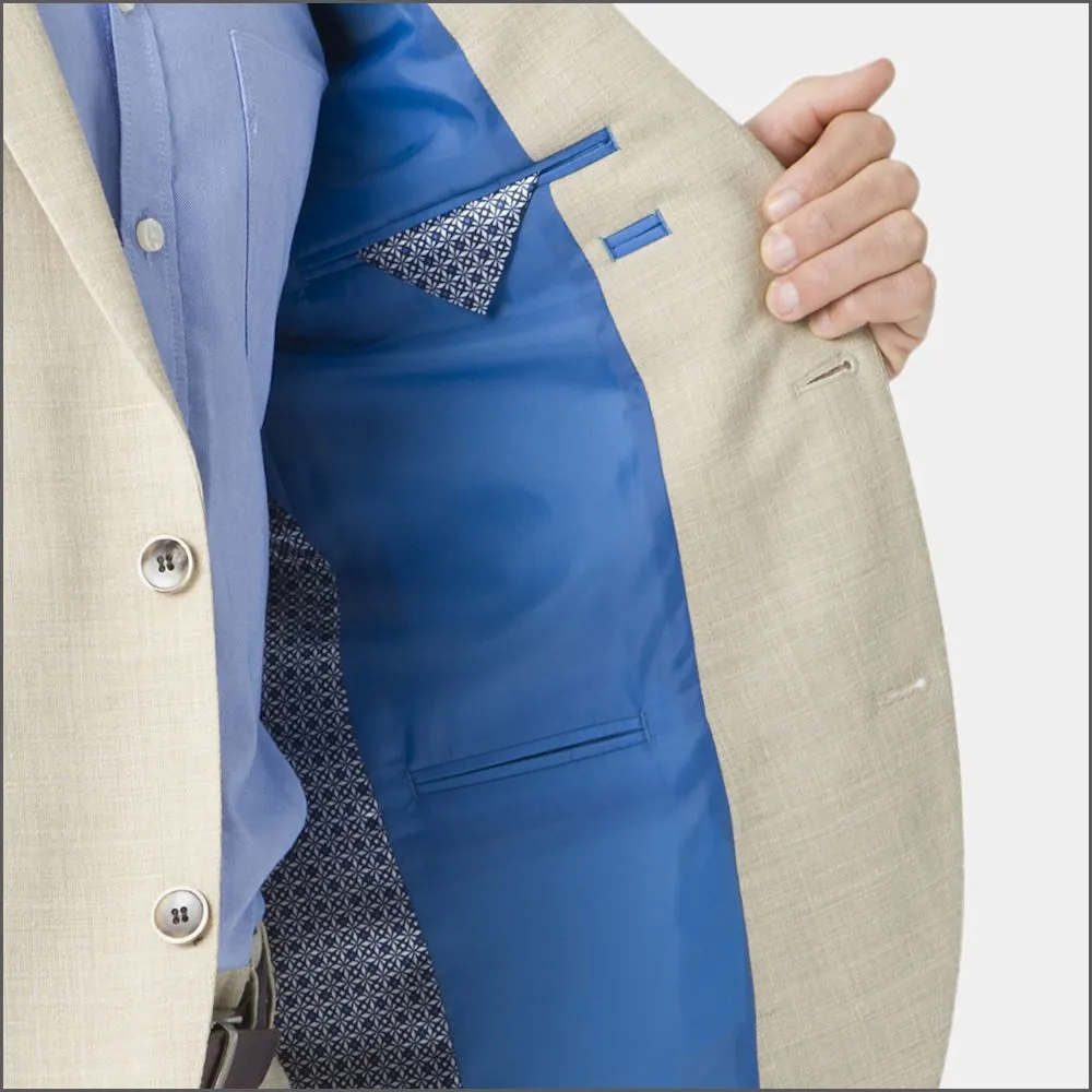 Constable Tailored Fit Natural Linen Mix Jacket from Brook Taverner>