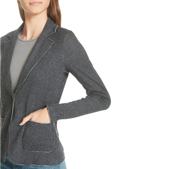 Cotton Cashmere Blazer - Light Grey